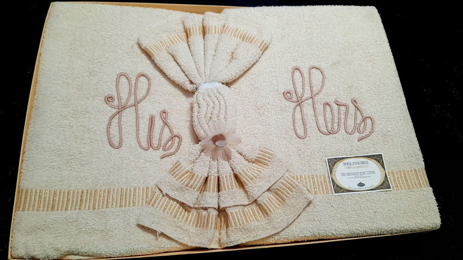 Cornely cording sample reading “His” and “Hers,” c. 1950s